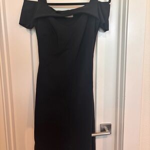 Chiara Boni Black Off-Shoulder Mini Dress